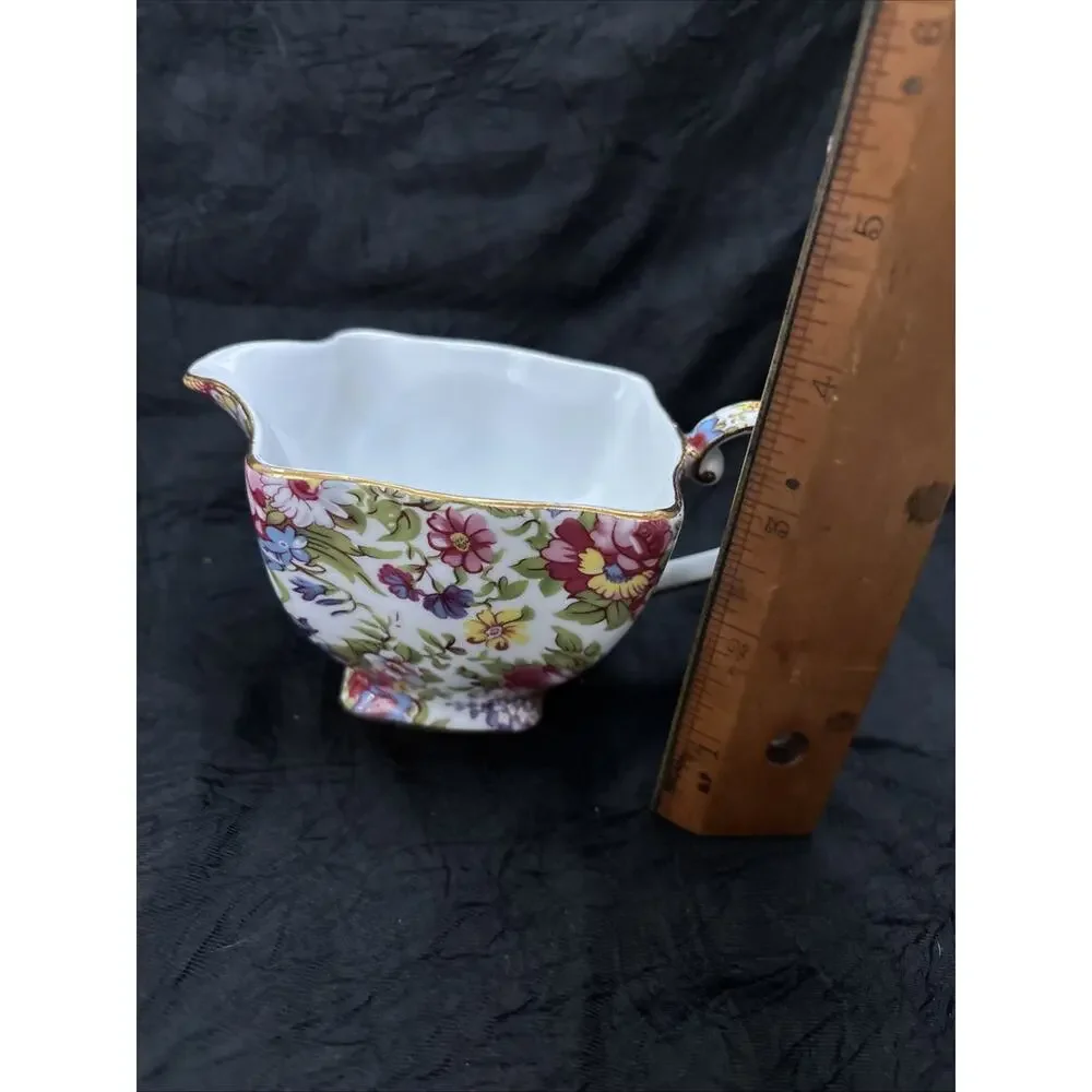 Vtg Godinger Royal Cotswolds Creamer English Tradition Floral Chintz Porcelain